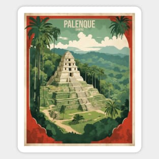 Palenque Chiapas Mexico Vintage Tourism Travel Magnet